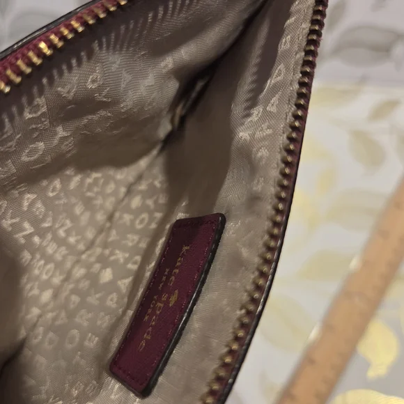 Kate Spade Burgundy Crossgrain Pouch - Picture 9 of 9